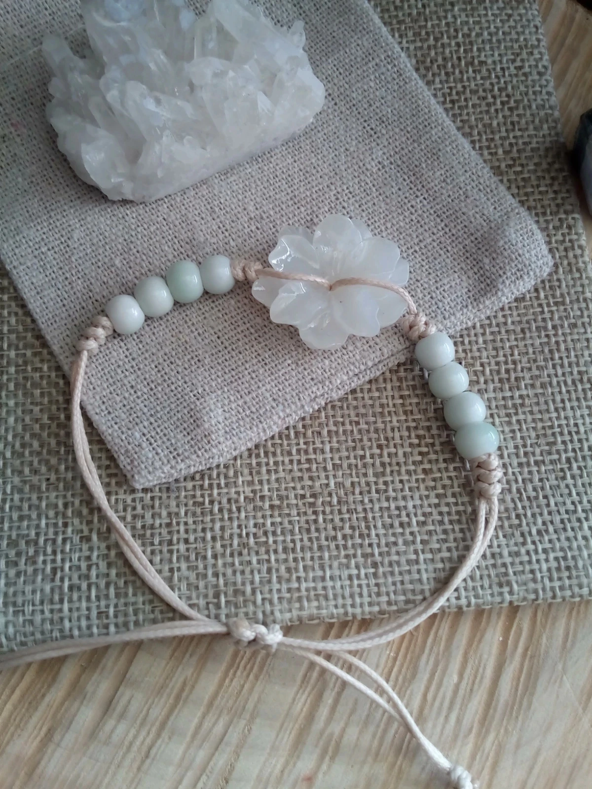 Bracelet bohème fleur et céramique – photo 2